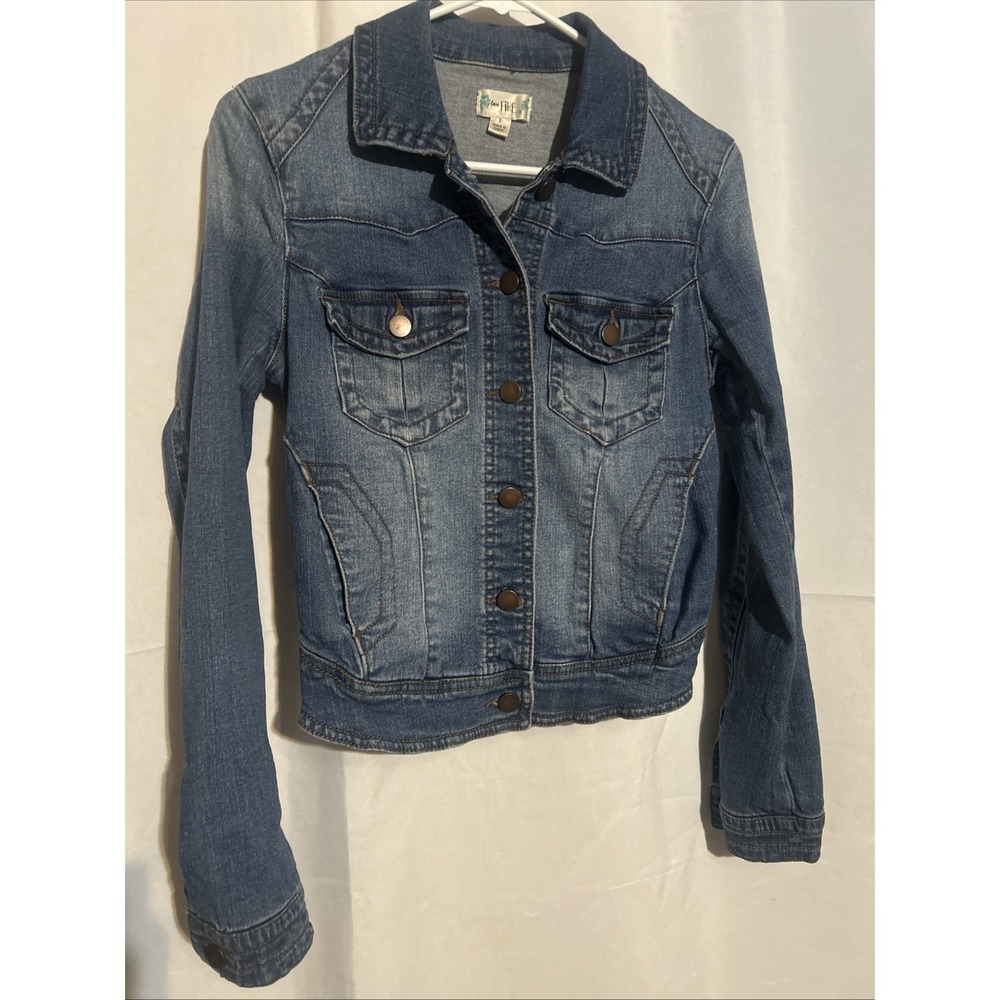 Love Fire Women's Denim Jacket Cropped Back Size S